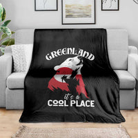 Polar Bear Greenland Flag Graphic Throw Blanket It's a Cool Place Arctic Circle