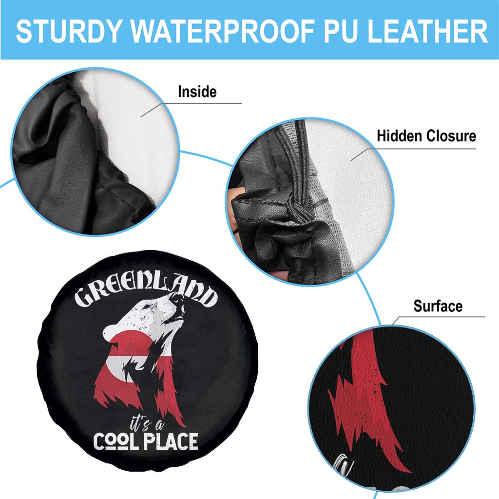 Polar Bear Greenland Flag Graphic Spare Tire Cover It's a Cool Place Arctic Circle
