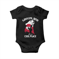 Polar Bear Greenland Flag Graphic Baby Onesie It's a Cool Place Arctic Circle