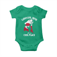 Polar Bear Greenland Flag Graphic Baby Onesie It's a Cool Place Arctic Circle