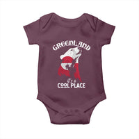 Polar Bear Greenland Flag Graphic Baby Onesie It's a Cool Place Arctic Circle
