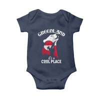 Polar Bear Greenland Flag Graphic Baby Onesie It's a Cool Place Arctic Circle