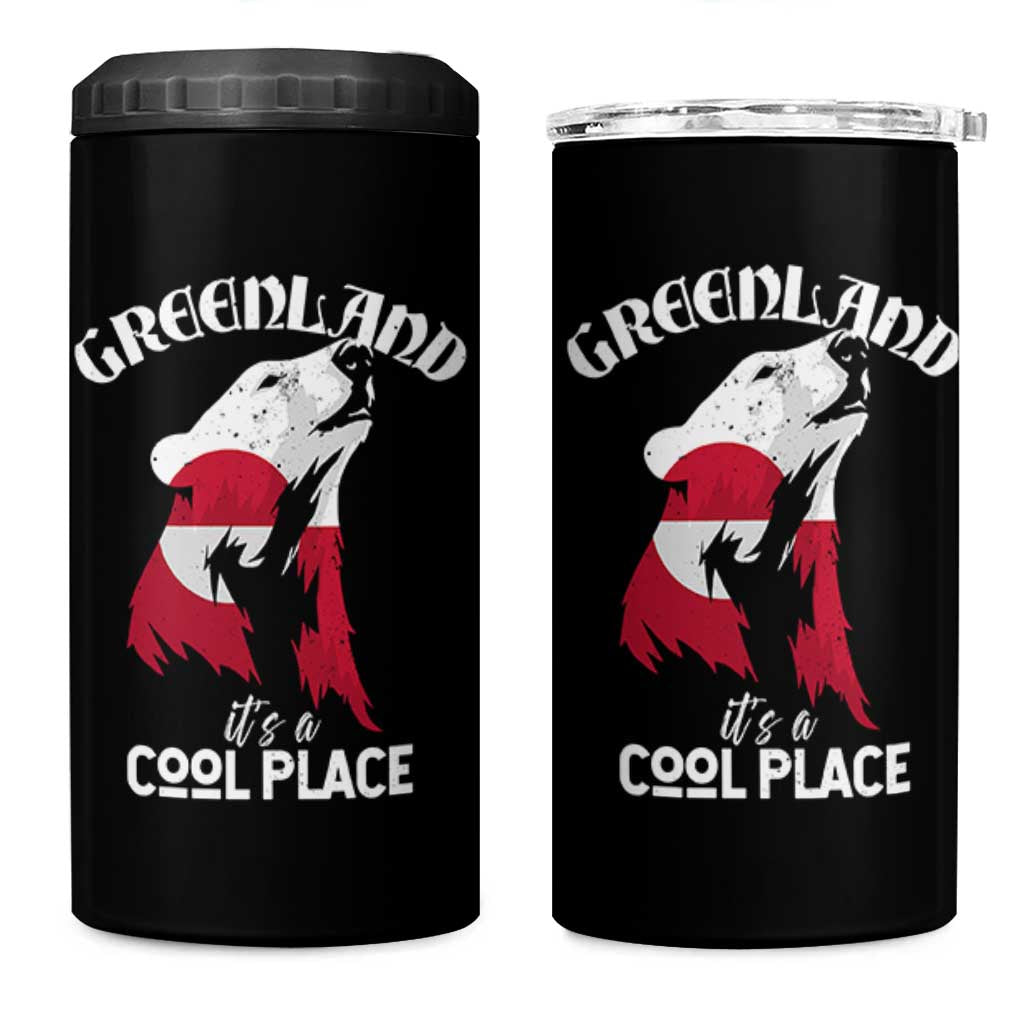 Polar Bear Greenland Flag Graphic 4 in 1 Can Cooler Tumbler It's a Cool Place Arctic Circle