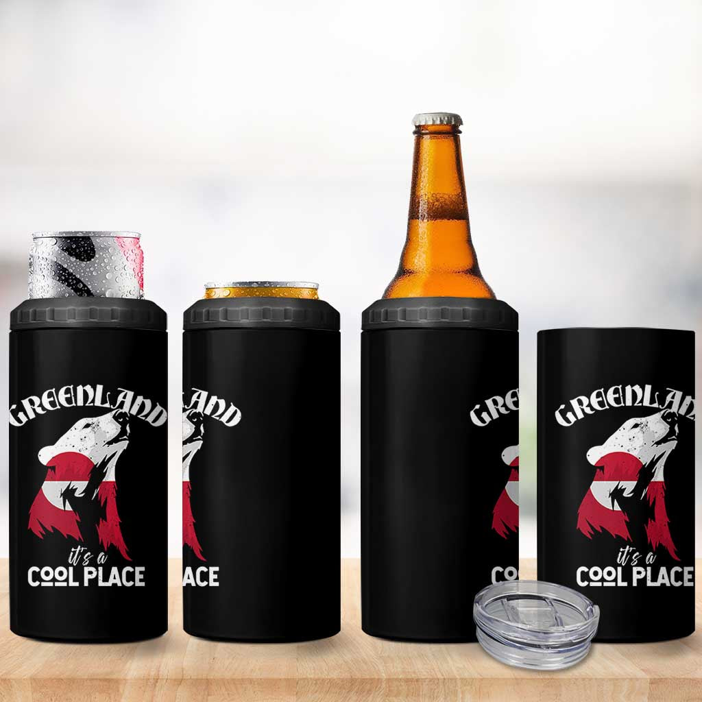Polar Bear Greenland Flag Graphic 4 in 1 Can Cooler Tumbler It's a Cool Place Arctic Circle