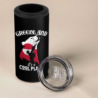 Polar Bear Greenland Flag Graphic 4 in 1 Can Cooler Tumbler It's a Cool Place Arctic Circle