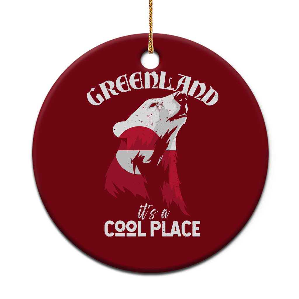 Polar Bear Greenland Flag Graphic Ceramic Ornament It's a Cool Place Arctic Circle