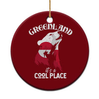 Polar Bear Greenland Flag Graphic Ceramic Ornament It's a Cool Place Arctic Circle