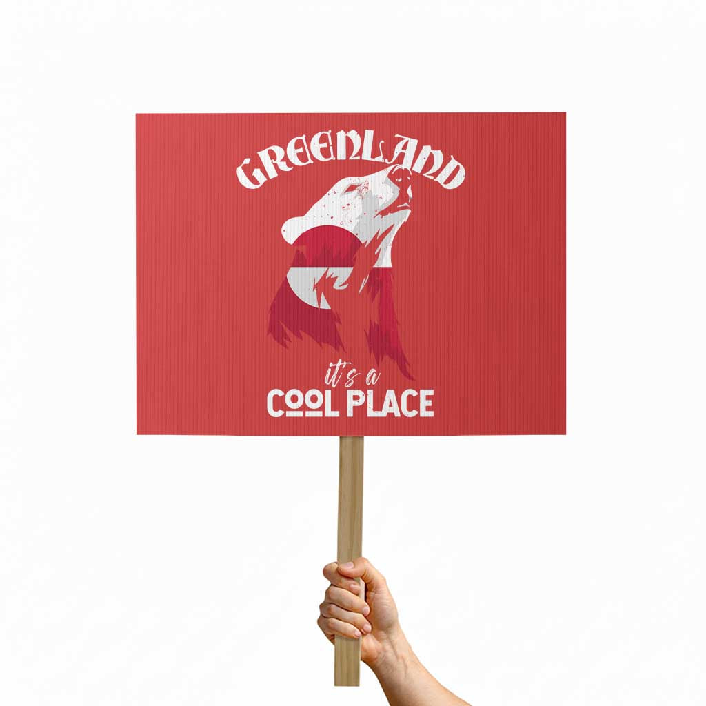 Polar Bear Greenland Flag Graphic Protest Sign It's a Cool Place Arctic Circle