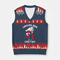 Polar Bear Greenland Flag Graphic V-Neck Knit Sweater Vest It's a Cool Place Arctic Circle