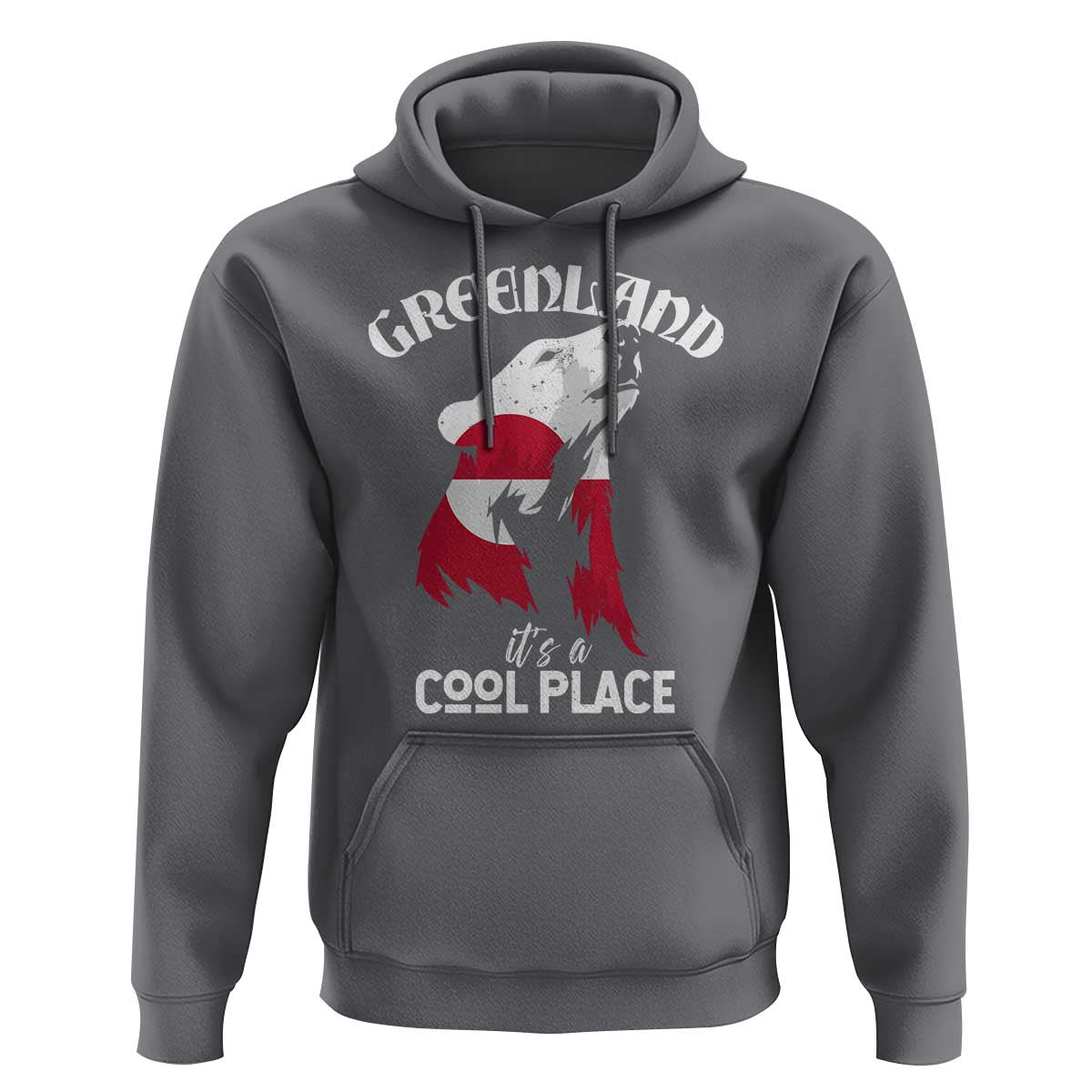 Polar Bear Greenland Flag Graphic Hoodie It's a Cool Place Arctic Circle