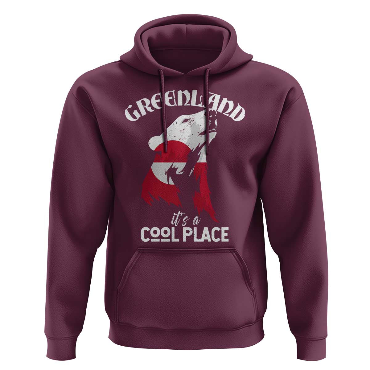 Polar Bear Greenland Flag Graphic Hoodie It's a Cool Place Arctic Circle