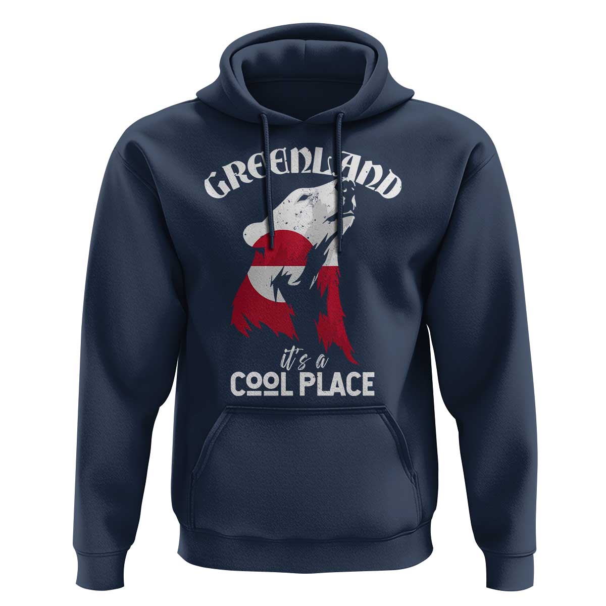 Polar Bear Greenland Flag Graphic Hoodie It's a Cool Place Arctic Circle