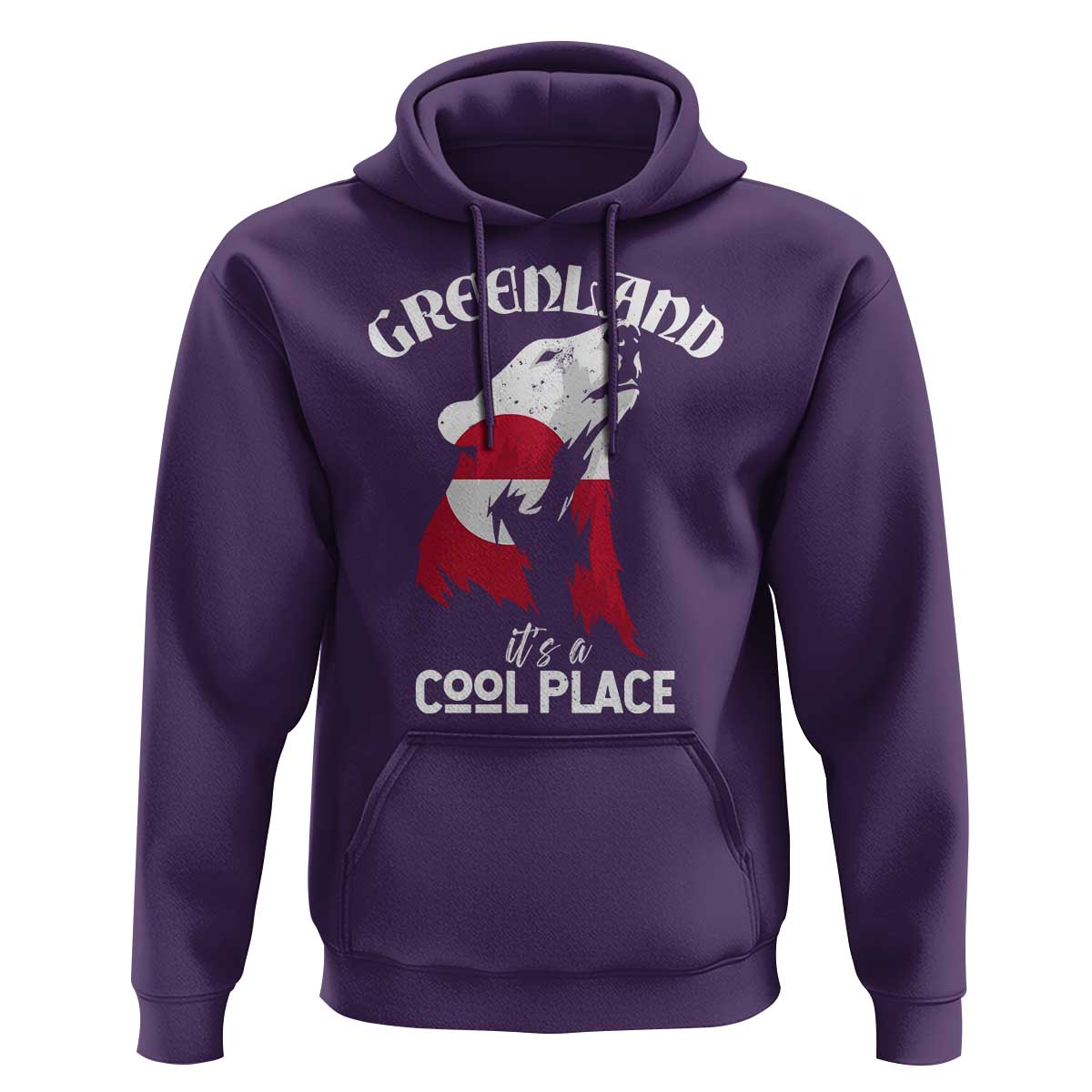 Polar Bear Greenland Flag Graphic Hoodie It's a Cool Place Arctic Circle