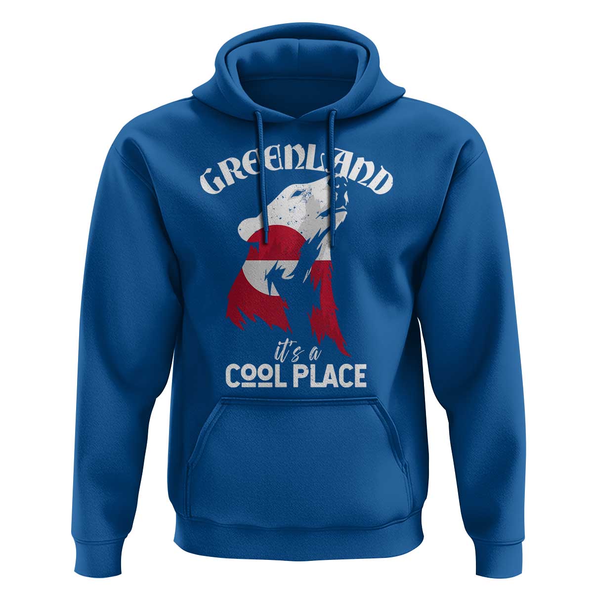 Polar Bear Greenland Flag Graphic Hoodie It's a Cool Place Arctic Circle