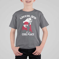 Polar Bear Greenland Flag Graphic T Shirt For Kid It's a Cool Place Arctic Circle