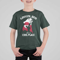 Polar Bear Greenland Flag Graphic T Shirt For Kid It's a Cool Place Arctic Circle