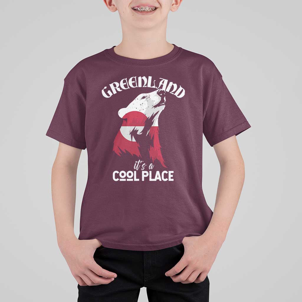 Polar Bear Greenland Flag Graphic T Shirt For Kid It's a Cool Place Arctic Circle