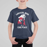 Polar Bear Greenland Flag Graphic T Shirt For Kid It's a Cool Place Arctic Circle