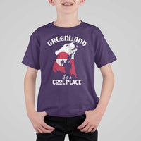 Polar Bear Greenland Flag Graphic T Shirt For Kid It's a Cool Place Arctic Circle
