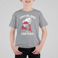 Polar Bear Greenland Flag Graphic T Shirt For Kid It's a Cool Place Arctic Circle