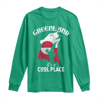 Polar Bear Greenland Flag Graphic Long Sleeve Shirt It's a Cool Place Arctic Circle