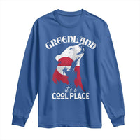 Polar Bear Greenland Flag Graphic Long Sleeve Shirt It's a Cool Place Arctic Circle