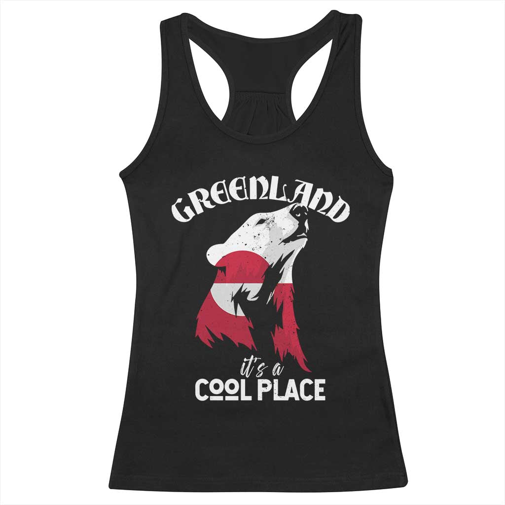 Polar Bear Greenland Flag Graphic Racerback Tank Top It's a Cool Place Arctic Circle