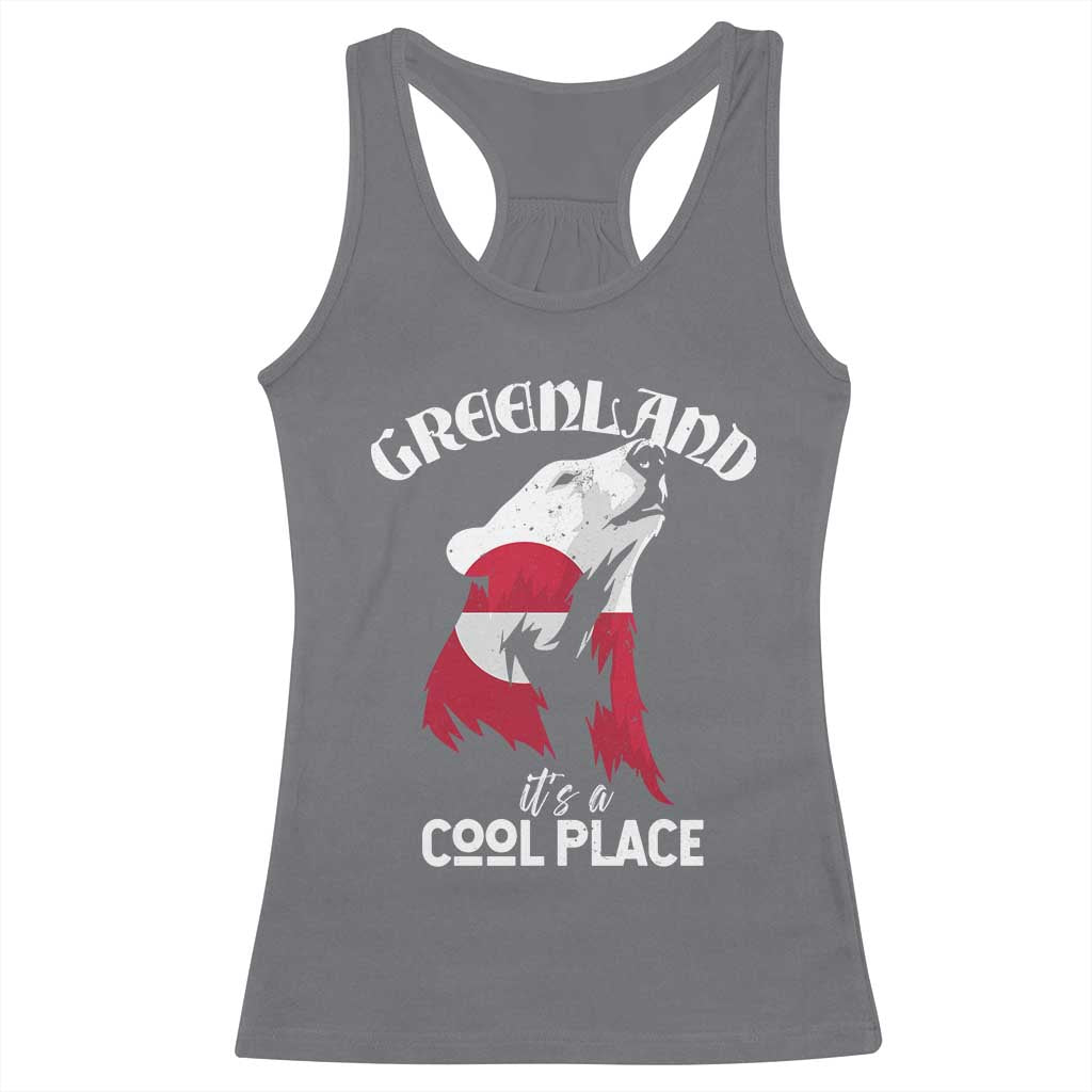 Polar Bear Greenland Flag Graphic Racerback Tank Top It's a Cool Place Arctic Circle