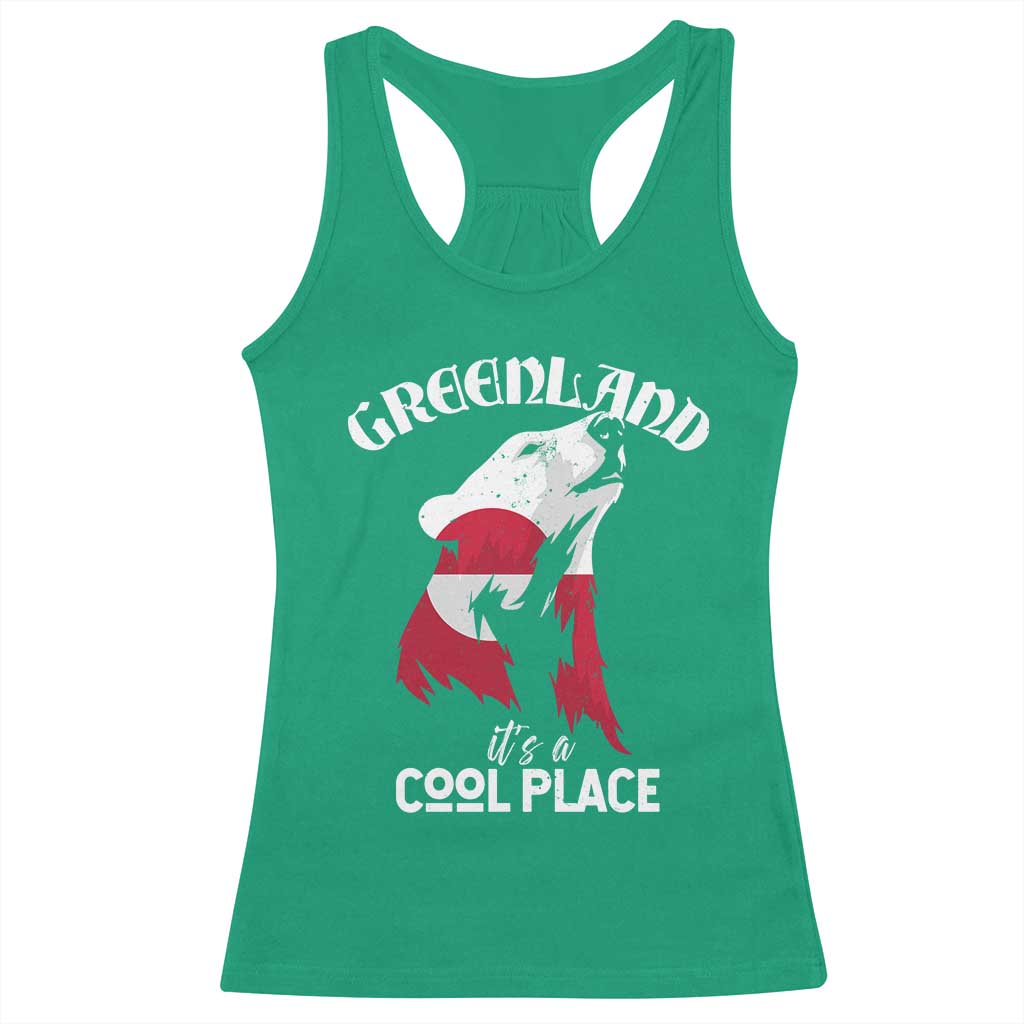 Polar Bear Greenland Flag Graphic Racerback Tank Top It's a Cool Place Arctic Circle