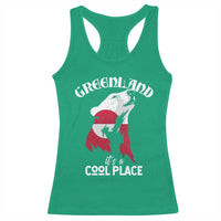 Polar Bear Greenland Flag Graphic Racerback Tank Top It's a Cool Place Arctic Circle