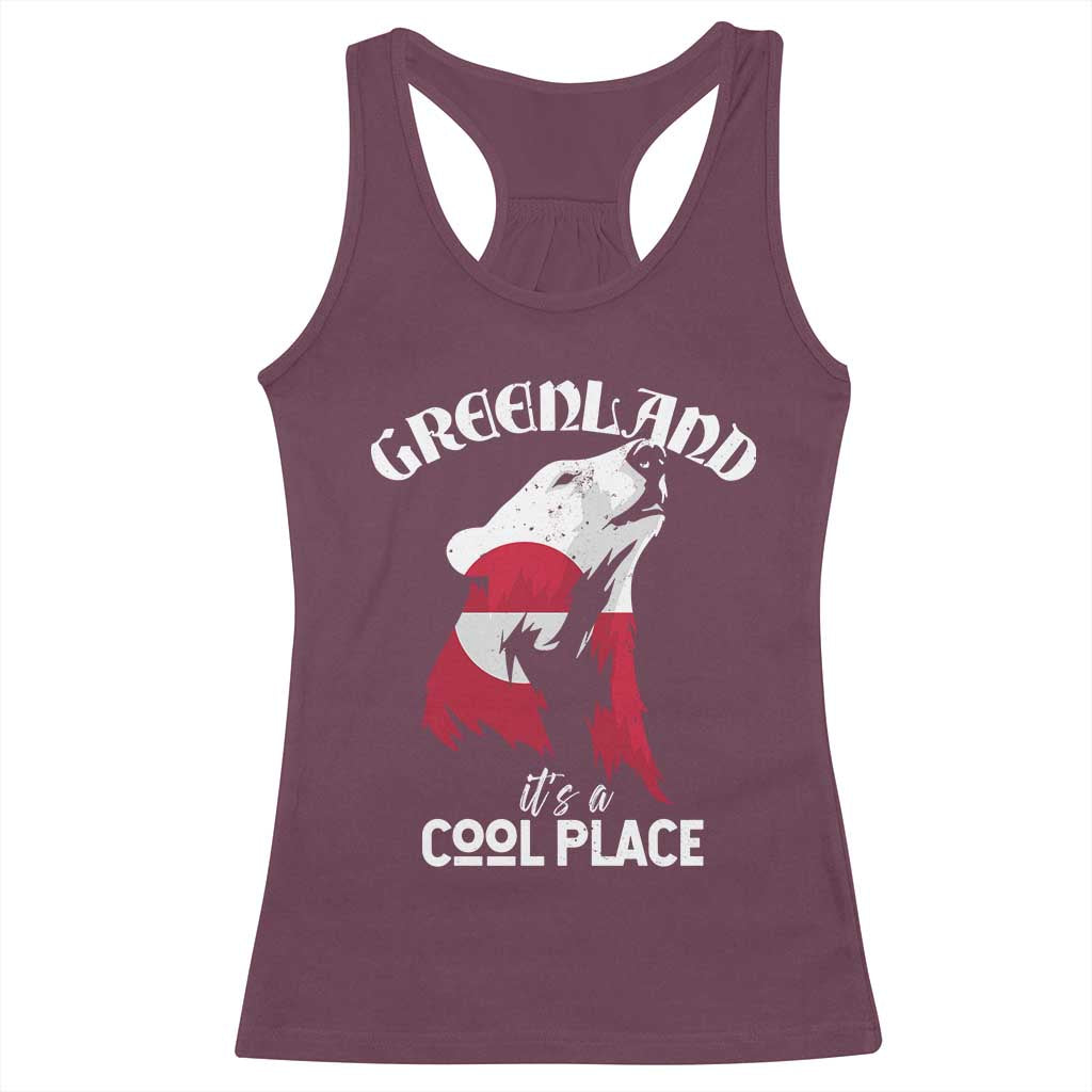 Polar Bear Greenland Flag Graphic Racerback Tank Top It's a Cool Place Arctic Circle