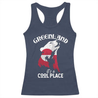 Polar Bear Greenland Flag Graphic Racerback Tank Top It's a Cool Place Arctic Circle