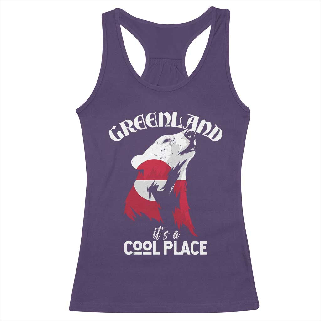 Polar Bear Greenland Flag Graphic Racerback Tank Top It's a Cool Place Arctic Circle