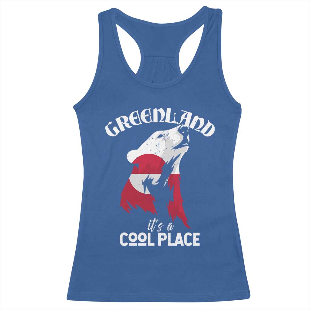 Polar Bear Greenland Flag Graphic Racerback Tank Top It's a Cool Place Arctic Circle