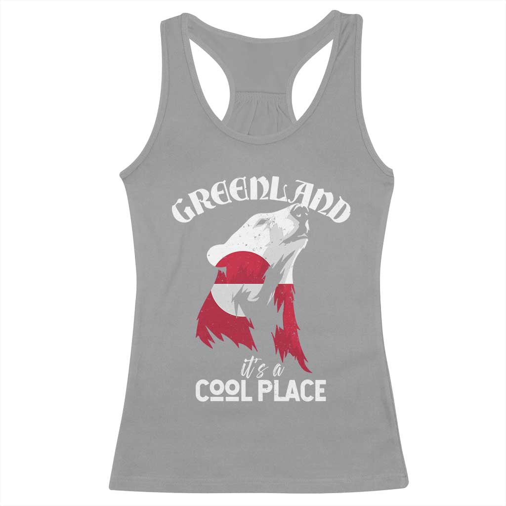 Polar Bear Greenland Flag Graphic Racerback Tank Top It's a Cool Place Arctic Circle