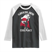 Polar Bear Greenland Flag Graphic Raglan Shirt It's a Cool Place Arctic Circle