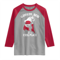 Polar Bear Greenland Flag Graphic Raglan Shirt It's a Cool Place Arctic Circle