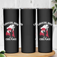 Polar Bear Greenland Flag Graphic Skinny Tumbler It's a Cool Place Arctic Circle
