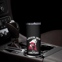 Polar Bear Greenland Flag Graphic Skinny Tumbler It's a Cool Place Arctic Circle