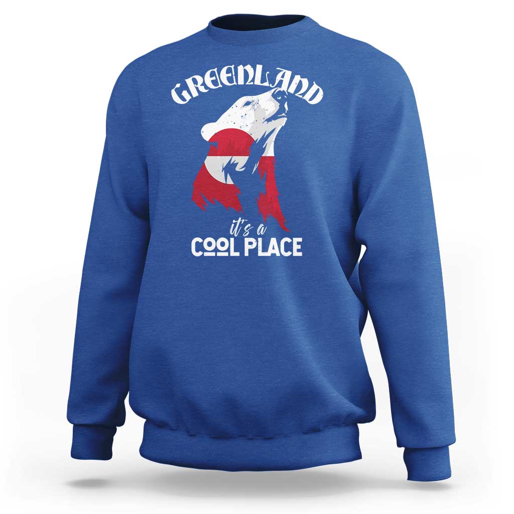 Polar Bear Greenland Flag Graphic Sweatshirt It's a Cool Place Arctic Circle