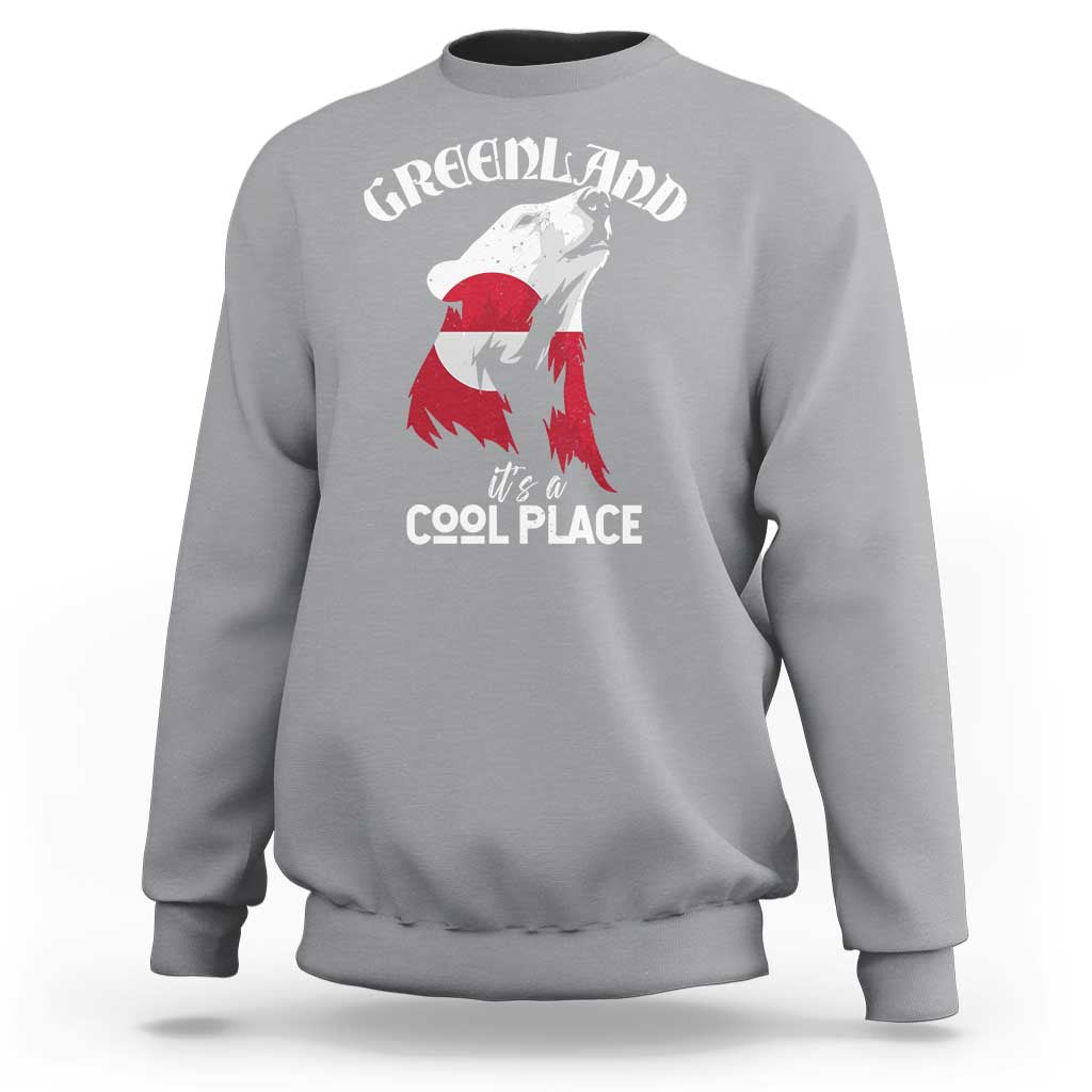 Polar Bear Greenland Flag Graphic Sweatshirt It's a Cool Place Arctic Circle