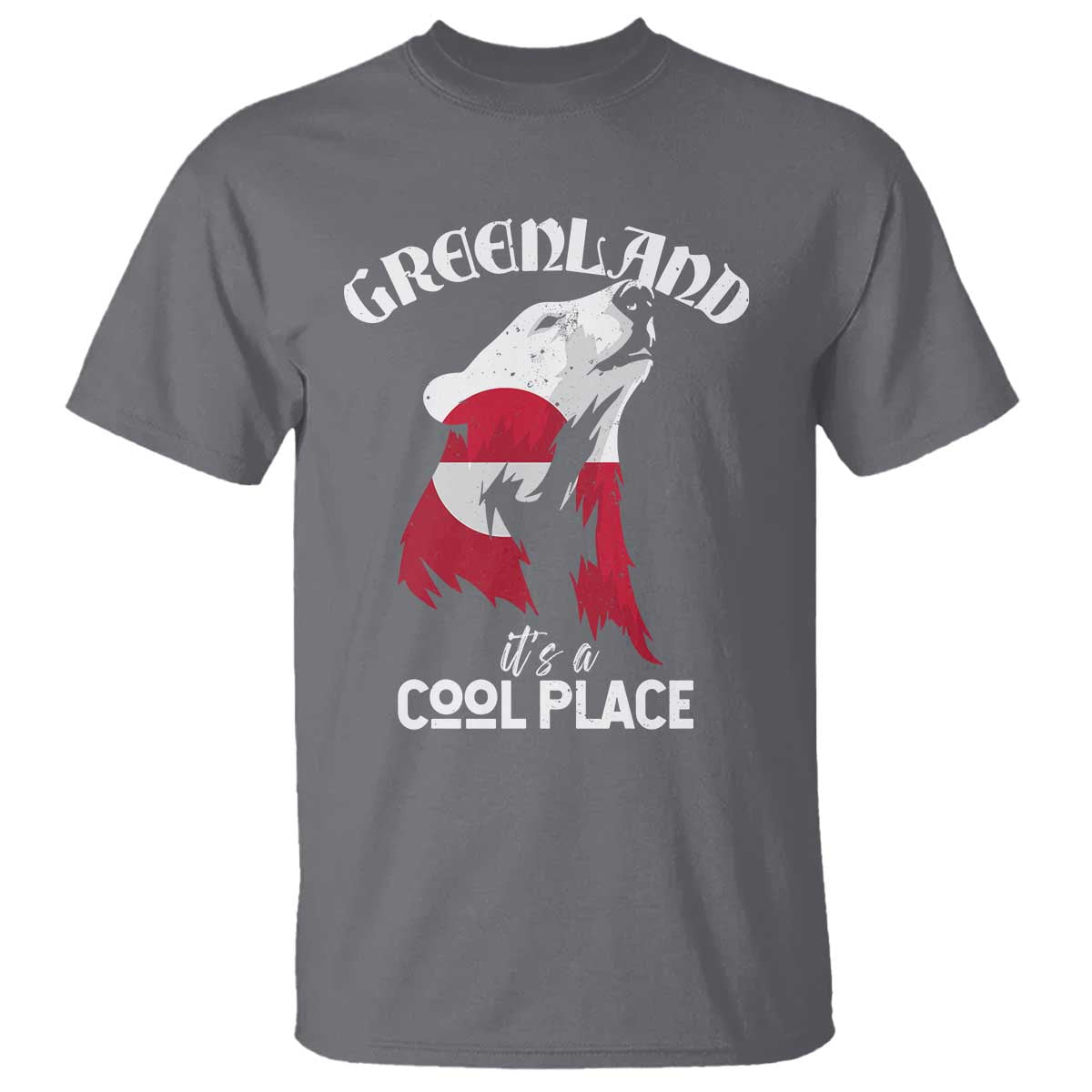 Polar Bear Greenland Flag Graphic T Shirt It's a Cool Place Arctic Circle