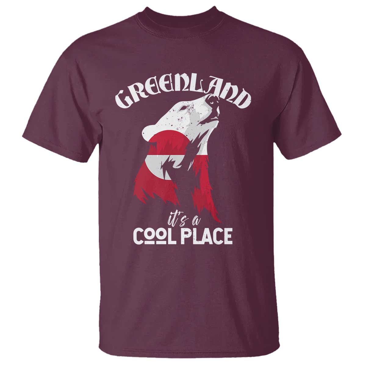 Polar Bear Greenland Flag Graphic T Shirt It's a Cool Place Arctic Circle