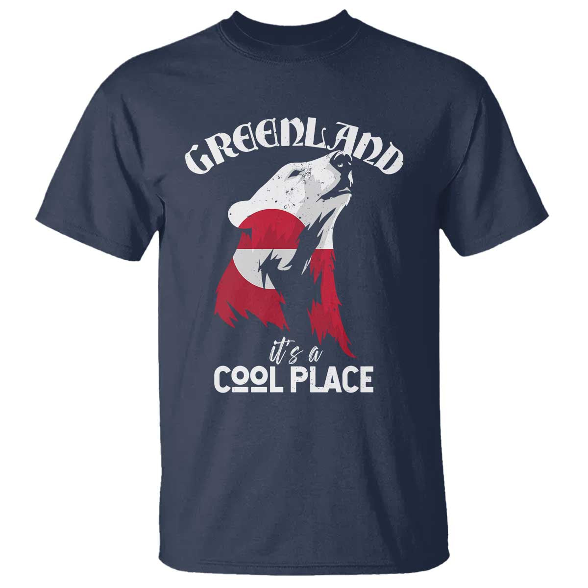 Polar Bear Greenland Flag Graphic T Shirt It's a Cool Place Arctic Circle