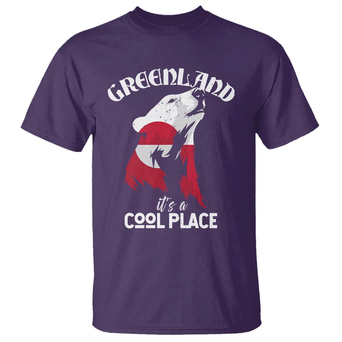 Polar Bear Greenland Flag Graphic T Shirt It's a Cool Place Arctic Circle