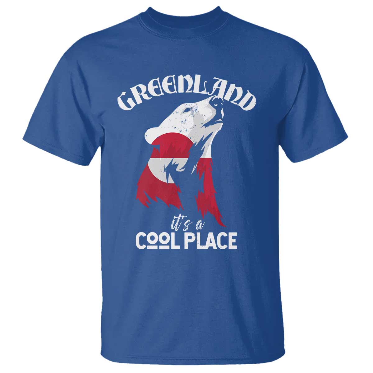 Polar Bear Greenland Flag Graphic T Shirt It's a Cool Place Arctic Circle