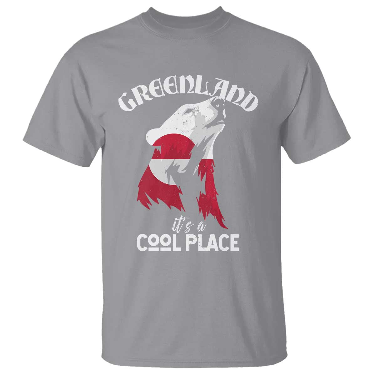 Polar Bear Greenland Flag Graphic T Shirt It's a Cool Place Arctic Circle