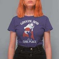 Polar Bear Greenland Flag Graphic T Shirt For Women It's a Cool Place Arctic Circle