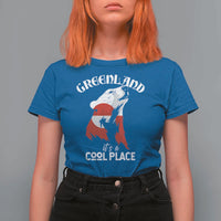 Polar Bear Greenland Flag Graphic T Shirt For Women It's a Cool Place Arctic Circle