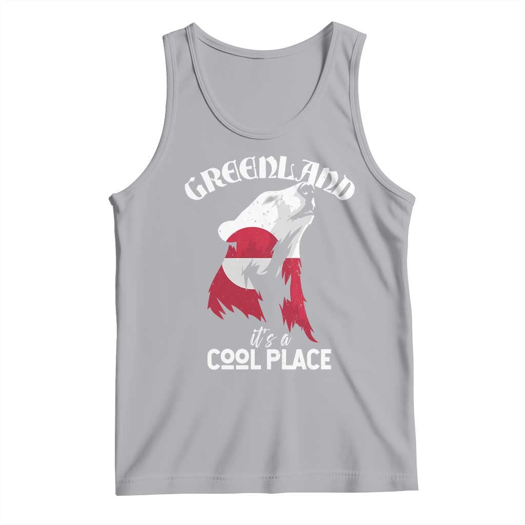 Polar Bear Greenland Flag Graphic Tank Top It's a Cool Place Arctic Circle